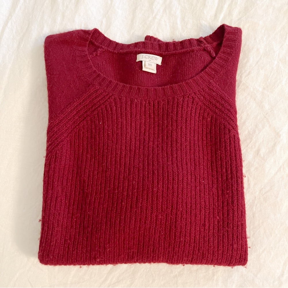 J.Crew Maroon Elbow Patch Sweater